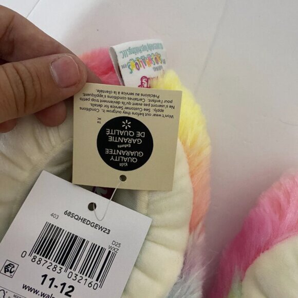 Squishmallows FuzzAMallows Collection Kids Plush Slippers Size 11–12 - Picture 8 of 13